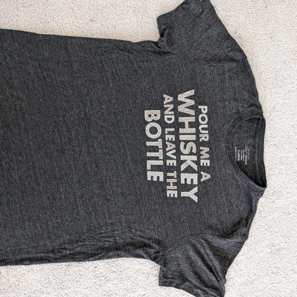 Lucky , Large, Black Tee